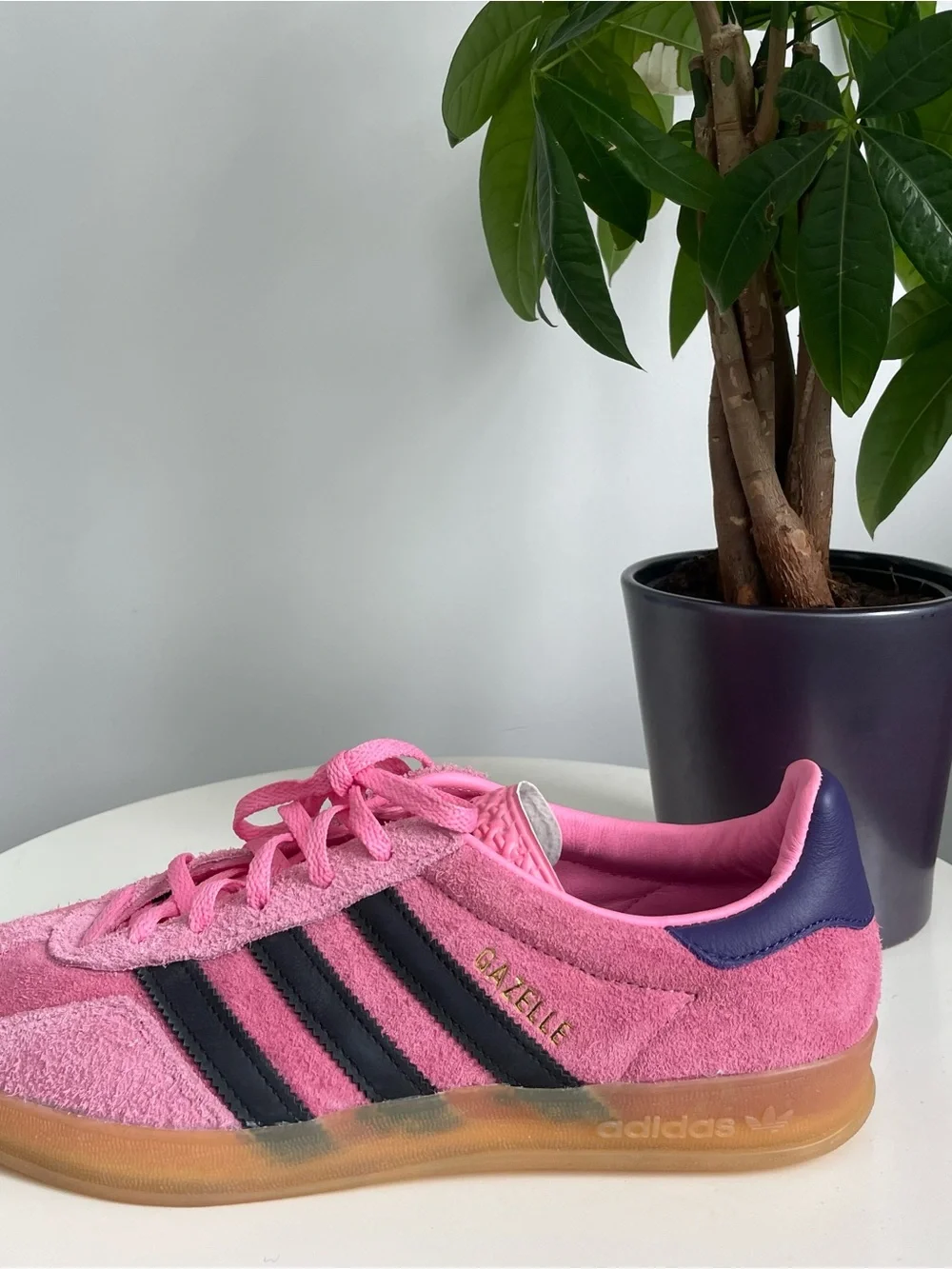 Women Size 8 Adidas Gazelle Bliss Pink Purple Shoes - Picture 1 of 8